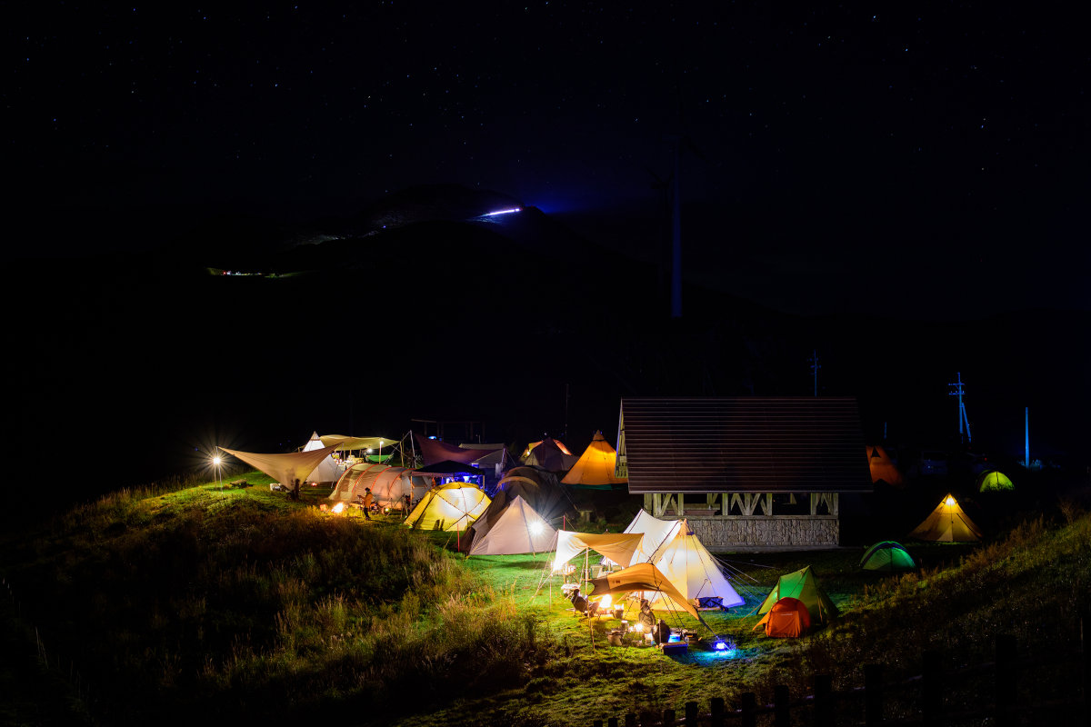 姫鶴平キャンプ場の夜景