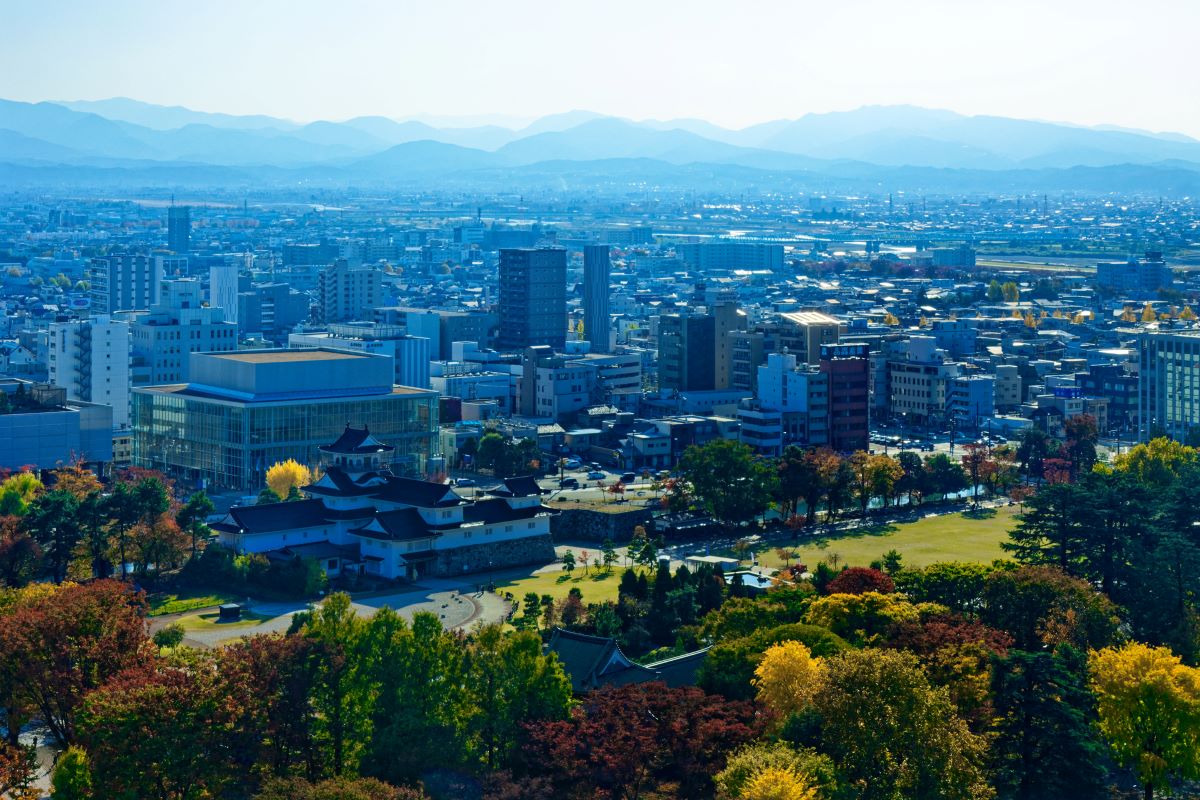 富山市役所展望塔からの眺め画像
