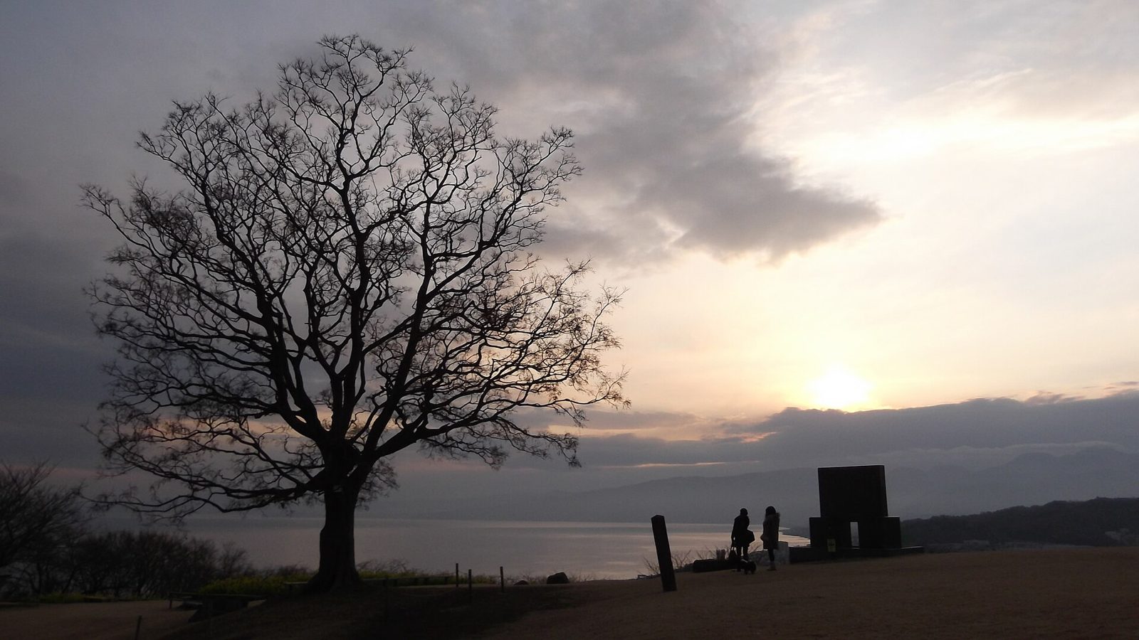 吾妻山公園山頂から相模湾を望む夕景