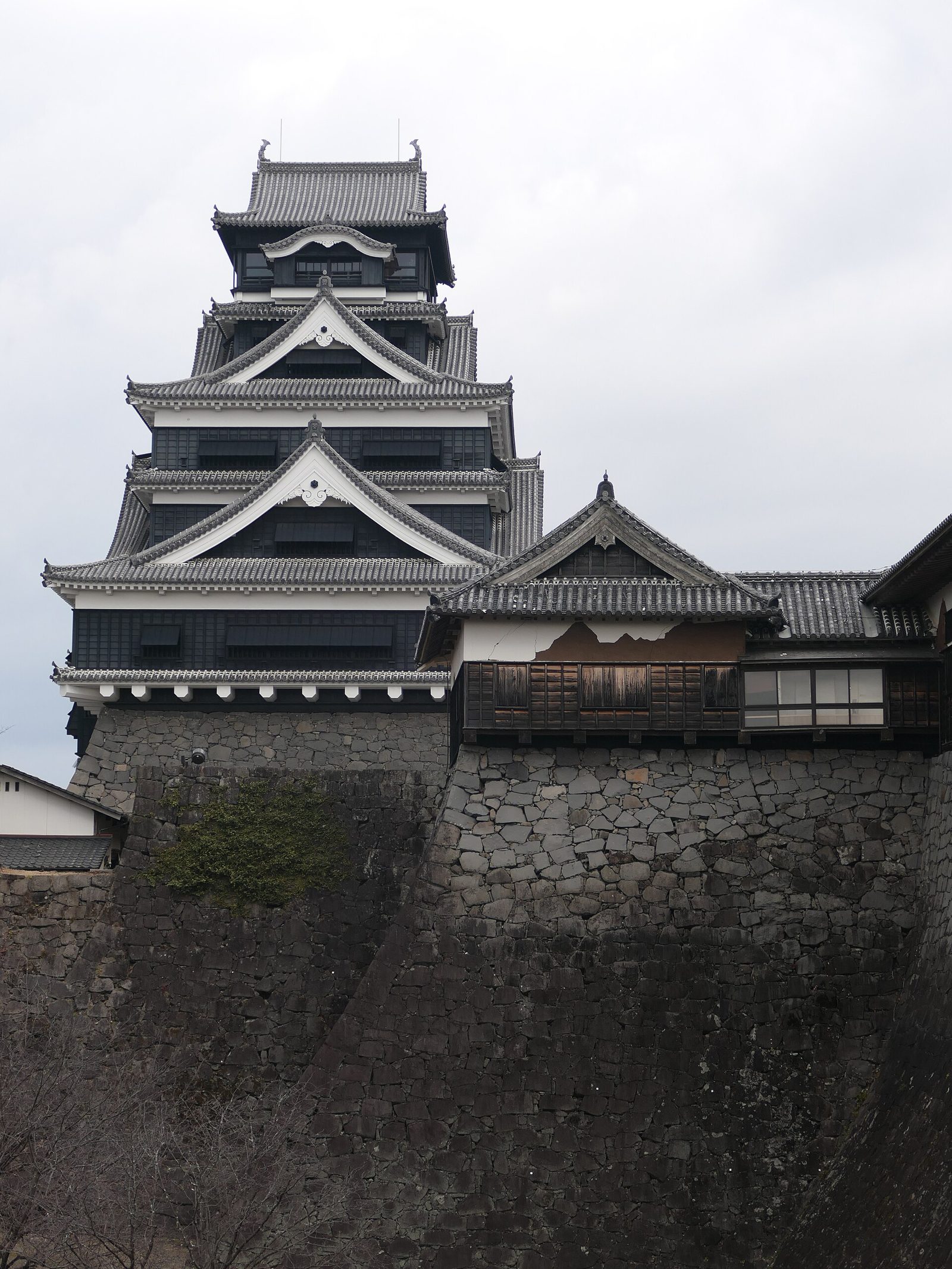 熊本城の天守閣と石垣